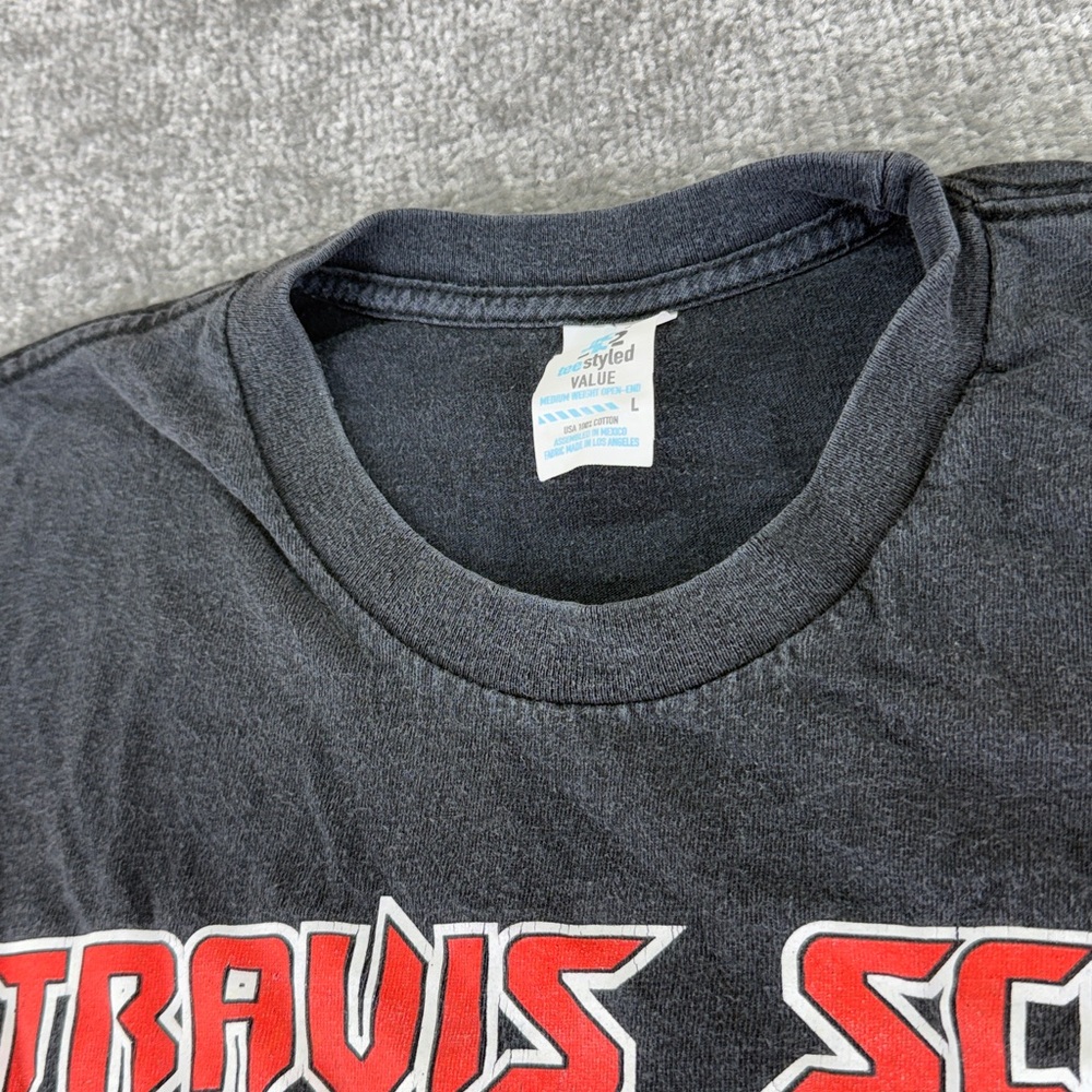 Travis Scott Short Sleeve Shirt Tee Rap Black Graphic Print Mens Large 2015 Tour - Picture 6 of 10